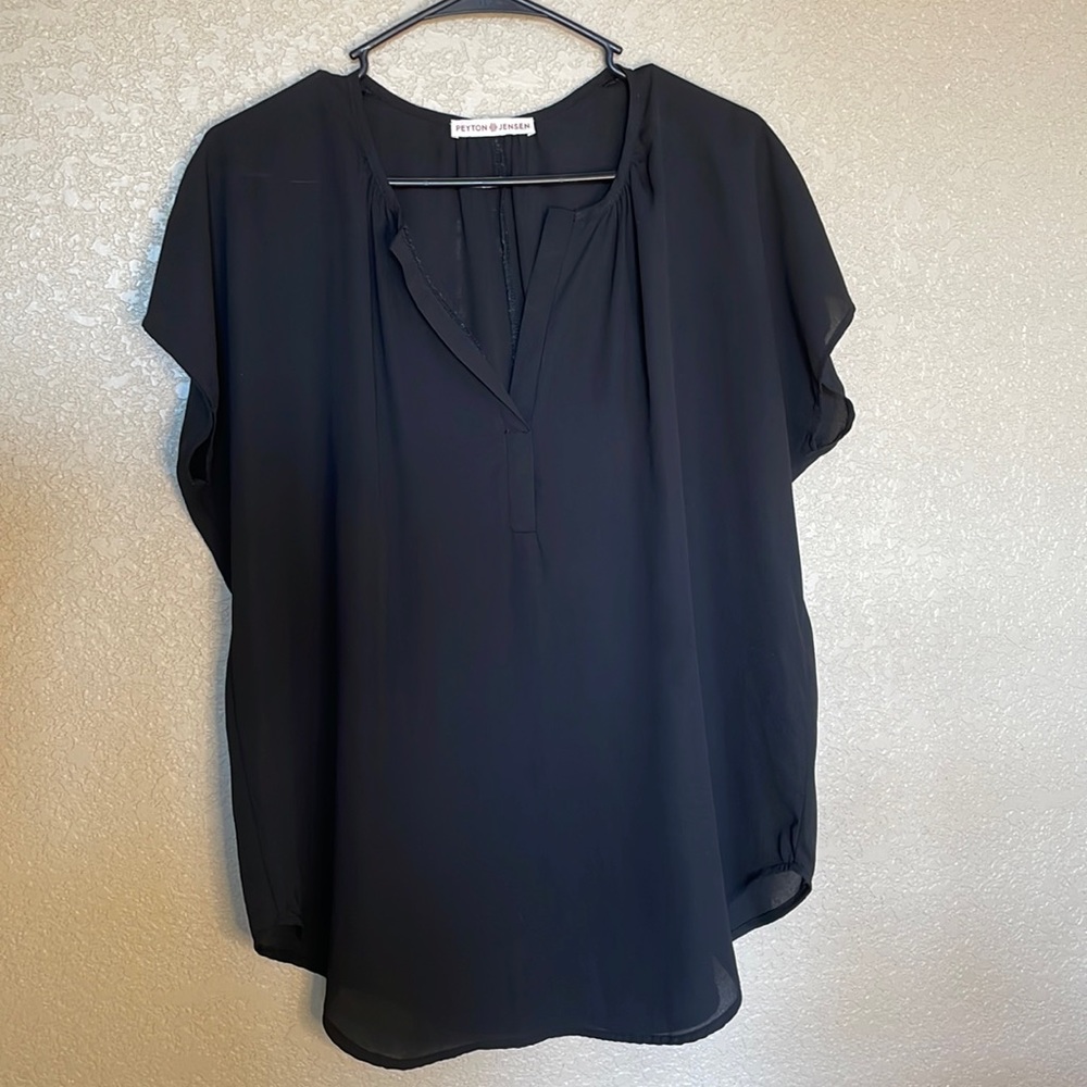 Black chiffon shirt blouse - Peyton Jensen / Everlane Top